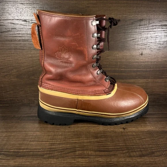 Sorel Men’s Vintage Dominator Brown Snow Boots (Missing Lined Fur) Sorel Dominator Boots Snow Winter Waterproof Brown Leather  main image 2